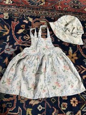 Vintage GAP Baby Set Vestido de Sol e Chapéu de Sol 18-24 Meses Bronzeado e Floral  comprar usado  Enviando para Brazil