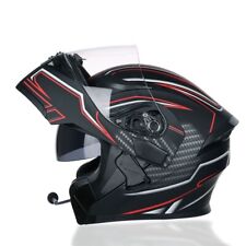 Capacete Bluetooth motocicleta preto vermelho modular viseira dupla flip up rosto inteiro DOT comprar usado  Enviando para Brazil