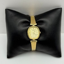 Relógio de quartzo folheado a ouro feminino Orient Japan vintage funcional 18 mm 5,25 polegadas, usado comprar usado  Enviando para Brazil