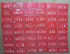U S A Mini Bicicleta Vanity Metal Vermelho Placa Sinal Ann Ben Betty Ellen comprar usado  Enviando para Brazil