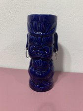 Usado, Caneca Tiki 2003 Emeril’s Tchoup Chop anéis de metal azul cobalto havaiano comprar usado  Enviando para Brazil