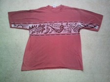Camiseta masculina vintage anos 90 GG grande vermelha gradiente sol ponto único A1 comprar usado  Enviando para Brazil