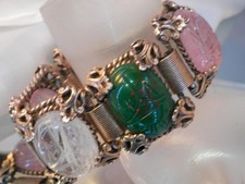 OH MY GOOD ENORME Escaravelho de Vidro Chunky Vintage Anos 60 Pulseira de Escaravelho 21J5 comprar usado  Enviando para Brazil