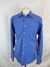 Camisa social masculina azul algodão sólido Giorgio Armani 17 34/35 $158, usado comprar usado  Enviando para Brazil