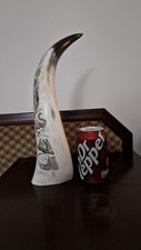 Engraved cow horn for sale  STOCKPORT