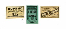 3 etiquetas antigas alemãs c1900s caixa de fósforos J Energie Mainz, Domino etc comprar usado  Enviando para Brazil