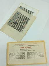 Illuminated vellum leaf for sale  Dayton