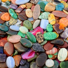 Lote de 500 cts cabochão misto de pedras preciosas flatback todos os tipos semipreciosas pedras soltas, usado comprar usado  Enviando para Brazil