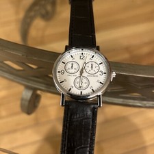 Relógio masculino clássico calendário preto 38 mm mostrador branco mostrador novo comprar usado  Enviando para Brazil