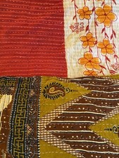 Sofá-cama reversível indiano feito à mão algodão Kantha Chic 50 x 70 ~ EXCELENTE comprar usado  Enviando para Brazil