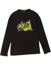Camiseta gráfica masculina EMPORIO ARMANI manga longa média preta algodão AN13, usado comprar usado  Enviando para Brazil