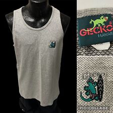 Camiseta regata skatista vintage anos 80 logotipo lagarto havaiano malha cinza MÚSCULO SURFISTA comprar usado  Enviando para Brazil