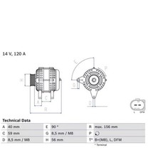 Alternator 0986041860 bosch for sale  ENNISKILLEN
