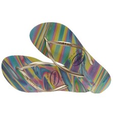 Sandália Havaianas Slim Iridescente Flip Flop Cinza Areia Metálica Tamanho 9/10 NOVA comprar usado  Enviando para Brazil