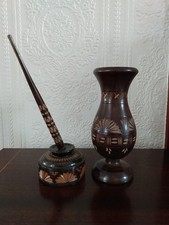 Carved wooden vase for sale  LIVERPOOL