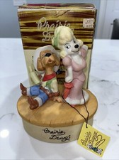 Caixa de música vintage Prairie Dawgs Poodle Belle & Nipper rosa amarela do Texas com caixa comprar usado  Enviando para Brazil