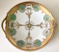 Antigo Pickard Pintado à Mão LÍRIO D'ÁGUA Convencional PRATO DE BOLO Artista Sgn Fuchs comprar usado  Enviando para Brazil