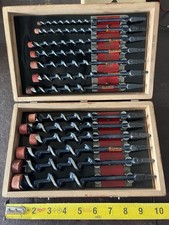 Brocas vintage Irwin DM1 Bluwin Auger Brace em estojo de madeira original conjunto com 13 comprar usado  Enviando para Brazil