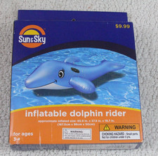 CVS RIDE-ON Vintage SOL & SKY Inflável 65" BLUE DOLPHIN RIDER Novo NOS 2013 comprar usado  Enviando para Brazil