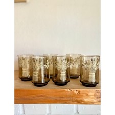 Conjunto de 6 copos vintage de suco de trigo Franco marrom esfumaçado ouro meados do século MCM comprar usado  Enviando para Brazil