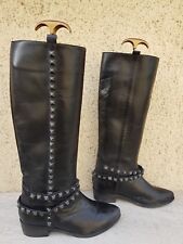 Bottes noires cuir d'occasion  Colmar