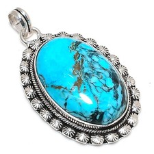 Colgante de joyería de plata de ley 925 hecho a mano con piedras preciosas turquesa azul para regalo segunda mano  Embacar hacia Mexico