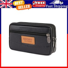 Bolso de cintura informal de PU deportivo para hombres Cartera para teléfono Cinturón Riñonera (negro horizontal). segunda mano  Embacar hacia Mexico