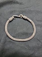 Pulseira tribal de prata esterlina 925 vintage feita à mão Bali com corrente de corda tecida, usado comprar usado  Enviando para Brazil