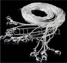 100 peças atacado 925 folheado a prata colar corrente cobra 1mm 16-30” comprar usado  Enviando para Brazil
