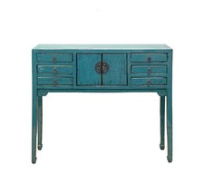 Distressed blue lacquer for sale  San Mateo