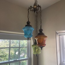 vintage blue swag lamp for sale  Exeter
