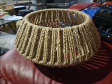 Luminária de teto de vime boho feita à mão gaiola de tecido semi nivelada montagem comprar usado  Enviando para Brazil