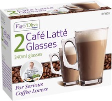 Cafe latte glasses for sale  WEST CALDER