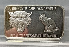 Barra de arte prata fina .999 Big Cats Are Dangerous 1 Oz comprar usado Barra de arte prata fina .999 Big Cats Are Dangerous 1 Oz comprar usado  Enviando para Brazil