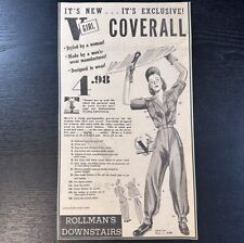 1943 Rollman’s Cincinnati Women’s Fashion Clothing Store Jornal Segunda Guerra Mundial Anúncio 8x14 comprar usado  Enviando para Brazil
