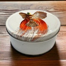 Decoração de fazenda redonda branca vintage Birds of Paradise bolo biscoito vazio lata comprar usado  Enviando para Brazil
