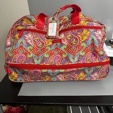 Vera Bradley Paisley in Paradise mala de bagagem rodas rolantes completa em torno do zíper, usado comprar usado  Enviando para Brazil