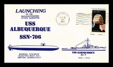 CAPA NAVAL DOS EUA ALBUQUERQUE SSN-706 LANÇAMENTO GROTON CONNECTICUT comprar usado  Enviando para Brazil