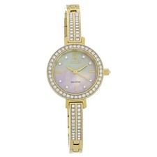 Usado, Relógio Citizen Eco-Drive Silhouette cristal feminino ouro PVD aço inoxidável EM0862-56D comprar usado  Enviando para Brazil