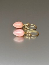 Brincos pendurados de ouro amarelo 10k #SEM MANCHAS# opala rosa lágrima para ela comprar usado  Enviando para Brazil