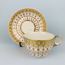 Xícara de chá e pires antigos georgianos Minton #62 pintados à mão Bute c1800 dourado A/F, usado comprar usado  Enviando para Brazil