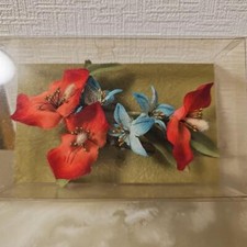 Kanzashi quimono vara de cabelo enfeite de cabelo arranjo de flores prensadas vermelho e azul comprar usado  Enviando para Brazil