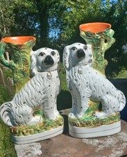 Antique pair staffordshire for sale  USK