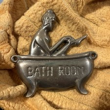 Metal bathroom sign for sale  Troy