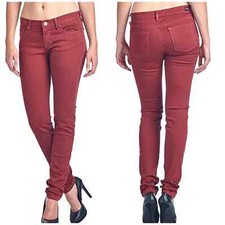 Jeans skinny Angry Rabbit estilo jeans vermelho ASK300 cintura média tamanho 26 costura interna 32" comprar usado  Enviando para Brazil