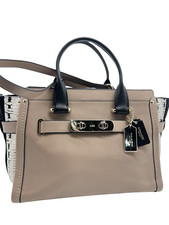 Usado, Bolsa satchel Coach Swagger píton couro acastanhado em relevo com alça transversal comprar usado  Enviando para Brazil