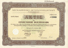100 reichsmark neckarwerke gebraucht kaufen  Duisburg
