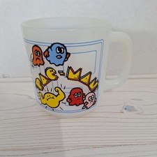 Caneca de café vintage anos 80 Pac-Man Glasbake vidro leitoso xícara de videogame branca, usado comprar usado  Enviando para Brazil