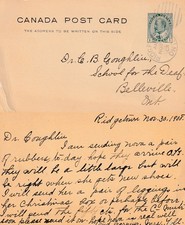 Canadá RIDGETOWN ON to Bellevilee School for the Deaf Superintendent 1908 comprar usado  Enviando para Brazil