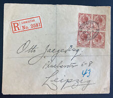 1923 Gibraltar Anglo Egyptian Bank tampa de selo de cera vermelha para Leipzig Alemanha comprar usado  Enviando para Brazil